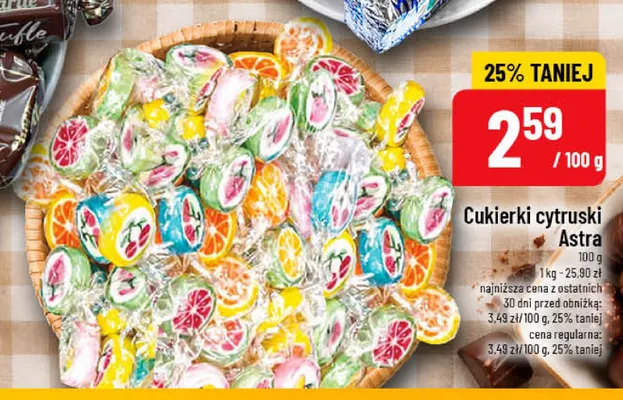 Cukierki cytruski Astra promocja w POLOmarket