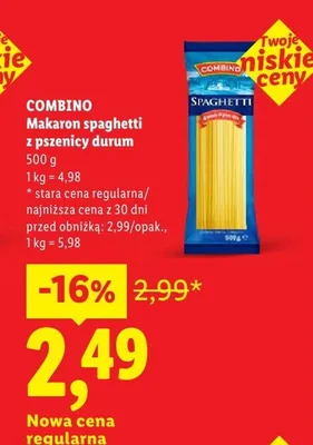 Makaron spaghetti Combino promocja w Lidl