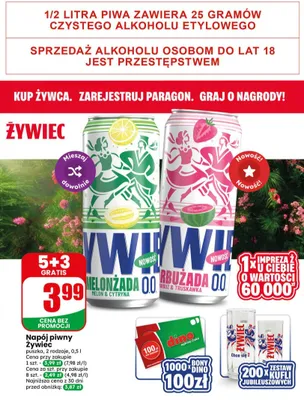 Napój piwny Żywiec Melonżada 0.0 Melon & Cytryna promocja w Dino