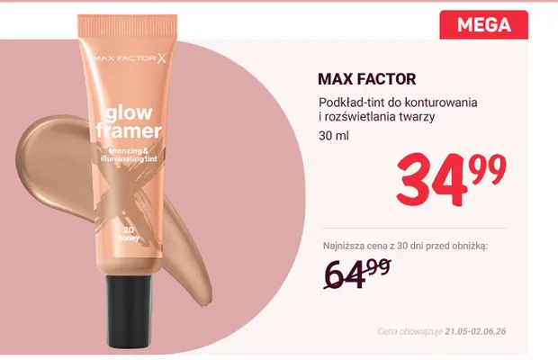 Podkład-tint do konturowania i rozświetlania twarzy MAX FACTOR promocja w Rossmann