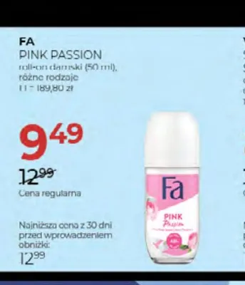 Dezodorant roll-on damski Fa Pink Passion promocja w Drogerie Jawa