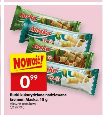 Rurki kukurydziane nadziewane kremem orzechowym Alaska promocja w Twój Market