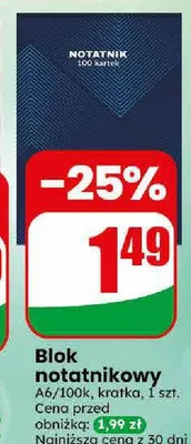Blok notatnikowy A6 100k promocja w Dino