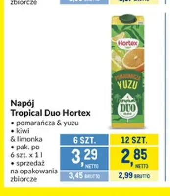 Napój Tropical Duo kiwi & limonka Hortex promocja w Makro