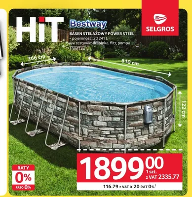 Basen stelażowy Bestway Power Steel promocja w Selgros