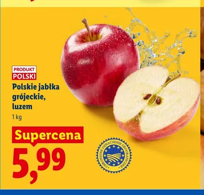 Jabłka grójeckie polskie Ryneczek Lidla promocja w Lidl