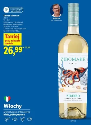 Wino białe półwytrawne Zibibbo Zibomare promocja w Lidl