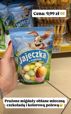 Jajeczka z migdałem w czekoladzie mlecznej promocja w Dino