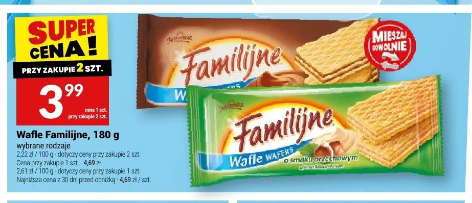Wafle Familijne o smaku orzechowym promocja w Twój Market