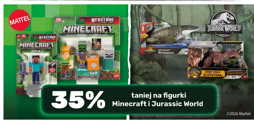 Figurki Minecraft i Jurassic World Mattel promocja w Smyk