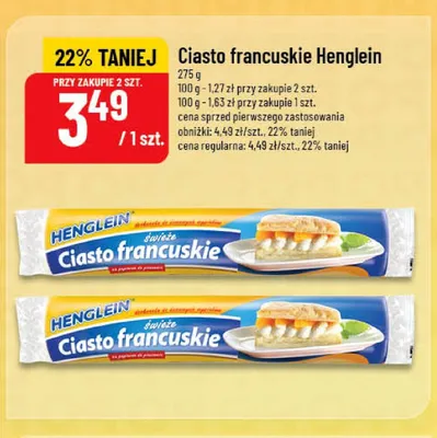 Ciasto francuskie świeże Henglein promocja w POLOmarket