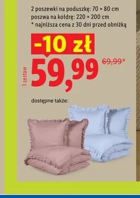 Komplet pościeli różowy 220x200 cm promocja w Lidl