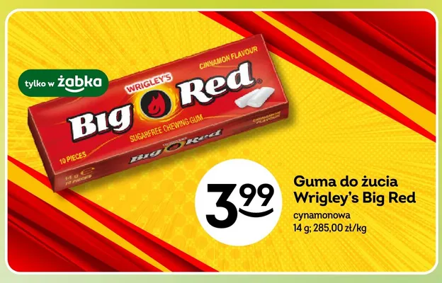 Guma do żucia Wrigley's Big Red cynamonowa promocja w Żabka