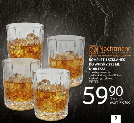 Komplet 4 szklanek do whisky Nachtmann Noblesse 295 ml promocja w Selgros