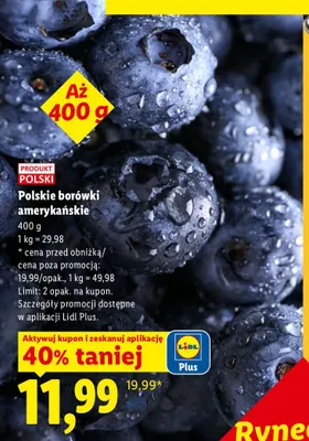Polskie borówki amerykańskie Ryneczek Lidla promocja w Lidl