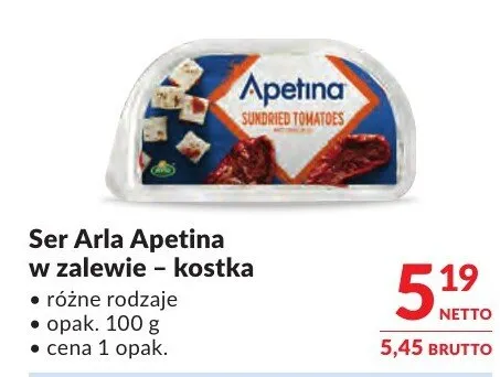 Ser Arla Apetina w zalewie - kostka promocja w Makro