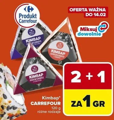 Kimbap 3 kanapkowe promocja w Carrefour