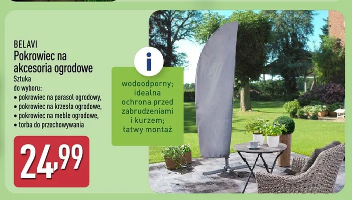 Pokrowiec na akcesoria ogrodowe promocja w Aldi