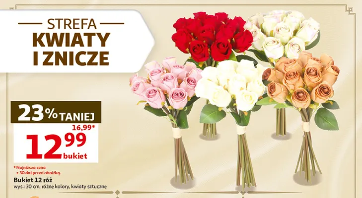 Bukiet 12 róż promocja w Auchan