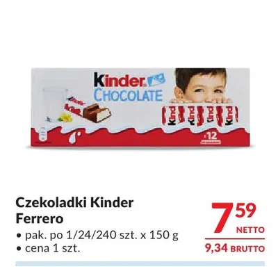 Czekoladki Kinder Ferrero promocja w Makro