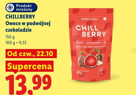 Owoce w podwójnej czekoladzie Chillberry promocja w Lidl