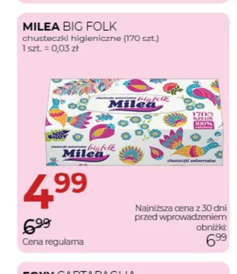 Chusteczki higieniczne Milea Big Folk promocja w Drogerie Jawa