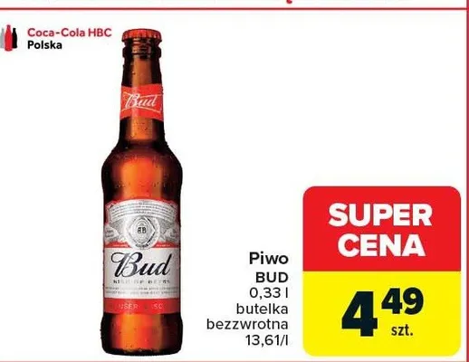 Piwo Bud promocja w Carrefour Market
