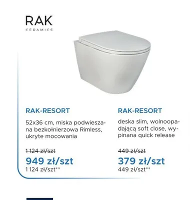 Deska WC RAK Ceramics Rak-Resort slim wolnoopadająca promocja w Blu Salony Łazienek