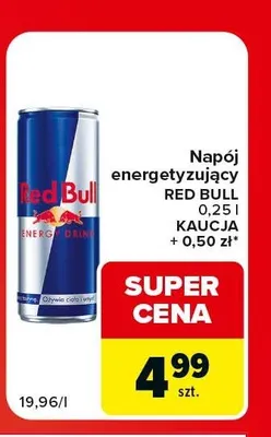 Napój energetyzujący Red Bull promocja w Carrefour Market