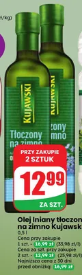 Olej lniany tłoczony na zimno Kujawski promocja w Dino