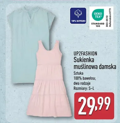 Sukienka muślinowa damska UP2FASHION promocja w Aldi