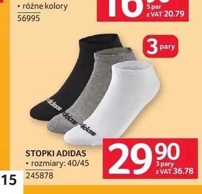 Stopki Adidas promocja w Selgros