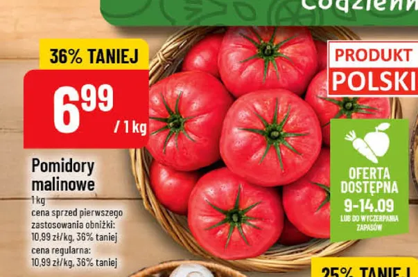 Pomidory malinowe promocja w POLOmarket