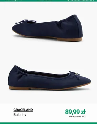 Baleriny GRACELAND promocja w Deichmann