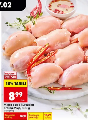 Mięso z uda kurczaka Kraina Mięs, 500 g promocja w Biedronka