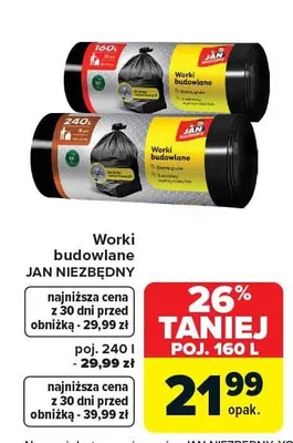 Worki budowlane Jan Niezbędny poj. 160l promocja w Carrefour