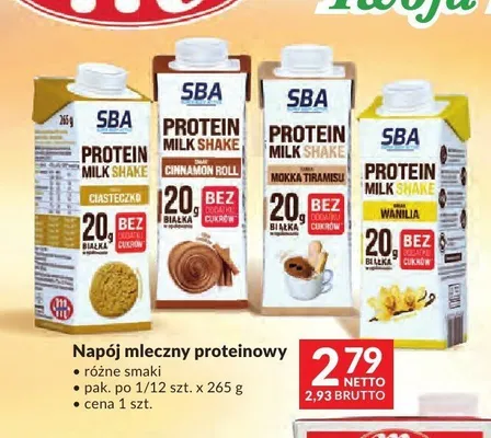 Napój mleczny proteinowy Mlekovita SBA Protein Milk Shake smak cinnamon roll promocja w Makro