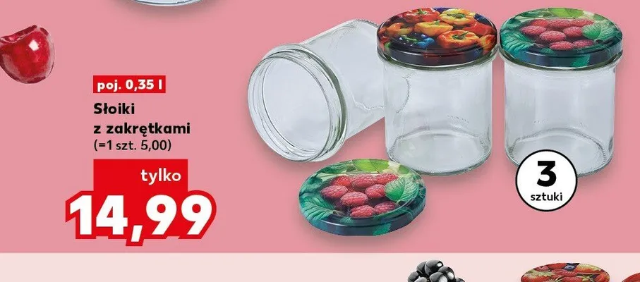 Słoiki z zakrętkami 0,35 l promocja w Kaufland