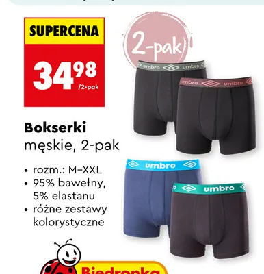 Bokserki męskie Umbro 2-pak promocja w Biedronka