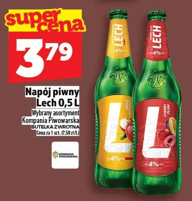 Napój piwny Lech promocja w TOPAZ