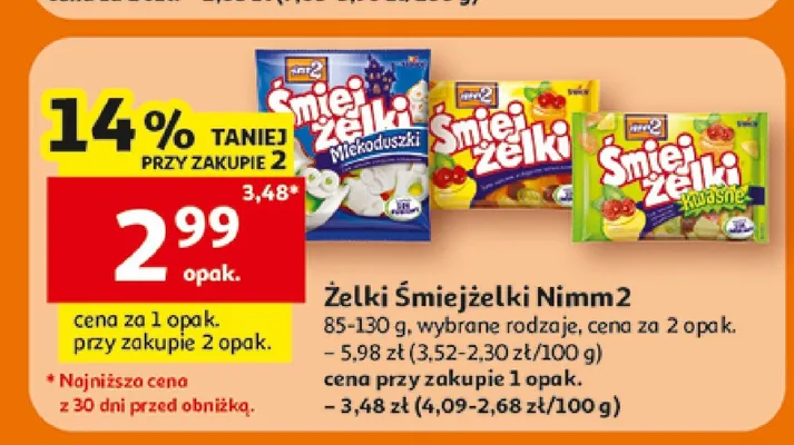 Żelki Śmiejżelki Nimm2 Kwaśne promocja w Auchan