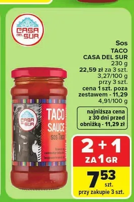 Sos Taco Casa Del Sur promocja w Carrefour Market