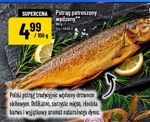 Pstrąg patroszony wędzony promocja w POLOmarket