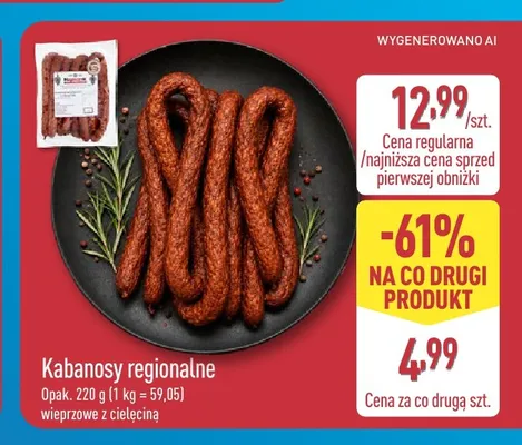 Kabanosy regionalne wieprzowe z cielęciną Wędliniarnia promocja w Aldi