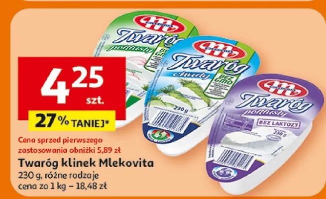 Twaróg klinek Mlekovita promocja w Auchan