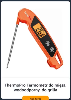 Termometr do mięsa ThermoPro wodoodporny do grilla promocja w Amazon