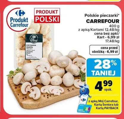 Pieczarki polskie Carrefour promocja w Carrefour Market