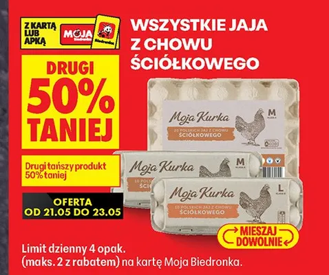 Jaja z chowu ściółkowego Moja Kurka M 10 sztuk promocja w Biedronka