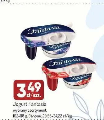 Jogurt Fantasia Danone z truskawkami promocja w Avita