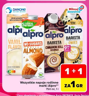 Napój migdałowy bez cukru Alpro promocja w Carrefour